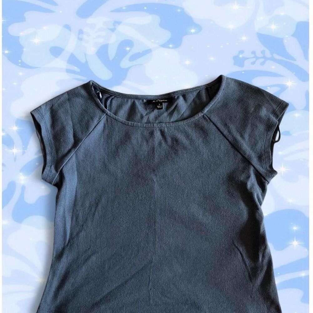 Self Esteem Blue Ribbed Top